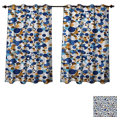 Confetti Bedroom Thermal Blackout Curtains Abstract Circle Round