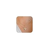 WFYOU Gold Heart Necklace for Women Dainty Tiny 14k