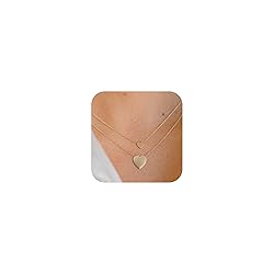 WFYOU Gold Heart Necklace for Women Dainty Tiny 14k