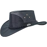 Bushie 1031 Kangaroo Cooler - Australian Kangaroo Leather Cowboy Hat - Foldable, Ultra Lightweight, Durable, Mesh