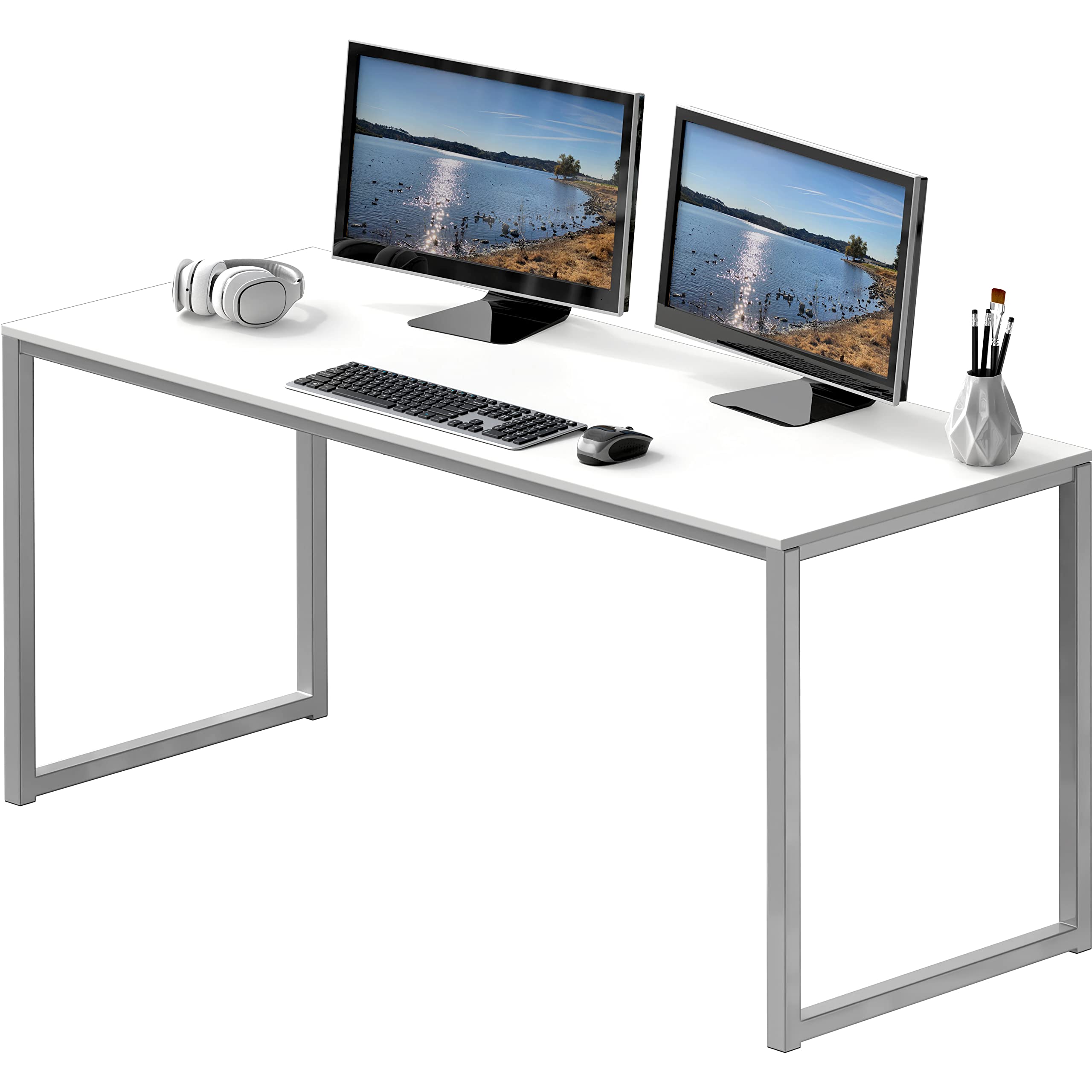 Photo 1 of *** damage corner*** SHW Mission 55-Inch Home Office Computer Desk, White