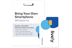 Lively SIM/e-SIM Kit - Unlimited Talk & Text and 1GB Data with Access to Exclusive Services Including Urgent Response and Caregiver App - Keep Your Own Phone Number