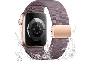 Stretchy Nylon Band Compatible with Apple Watch Bands for Men Women 40mm 38mm 41mm 42mm 44mm 45mm 46mm 49mm, Magnetic Clasp E