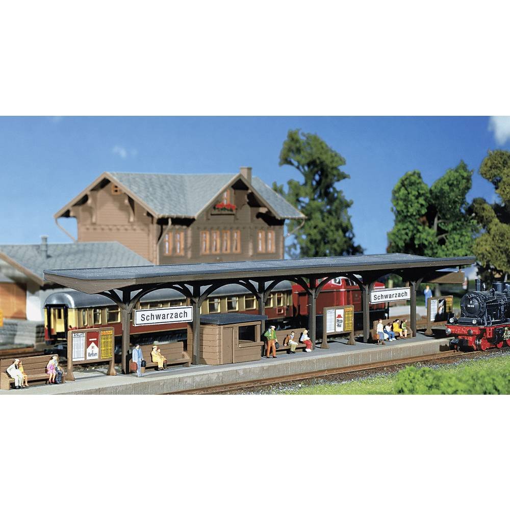 Faller N Platform With Decorative Parts, 3-Piece Set, Build Several Times in a Row, From Epoch I