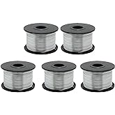 5 Rolls Rebar Coil Tie, 1/32" 0.8mm 360FT Stainless Steel Wire Spool, Compatible with Automatic Rebar Twister Gun Tool