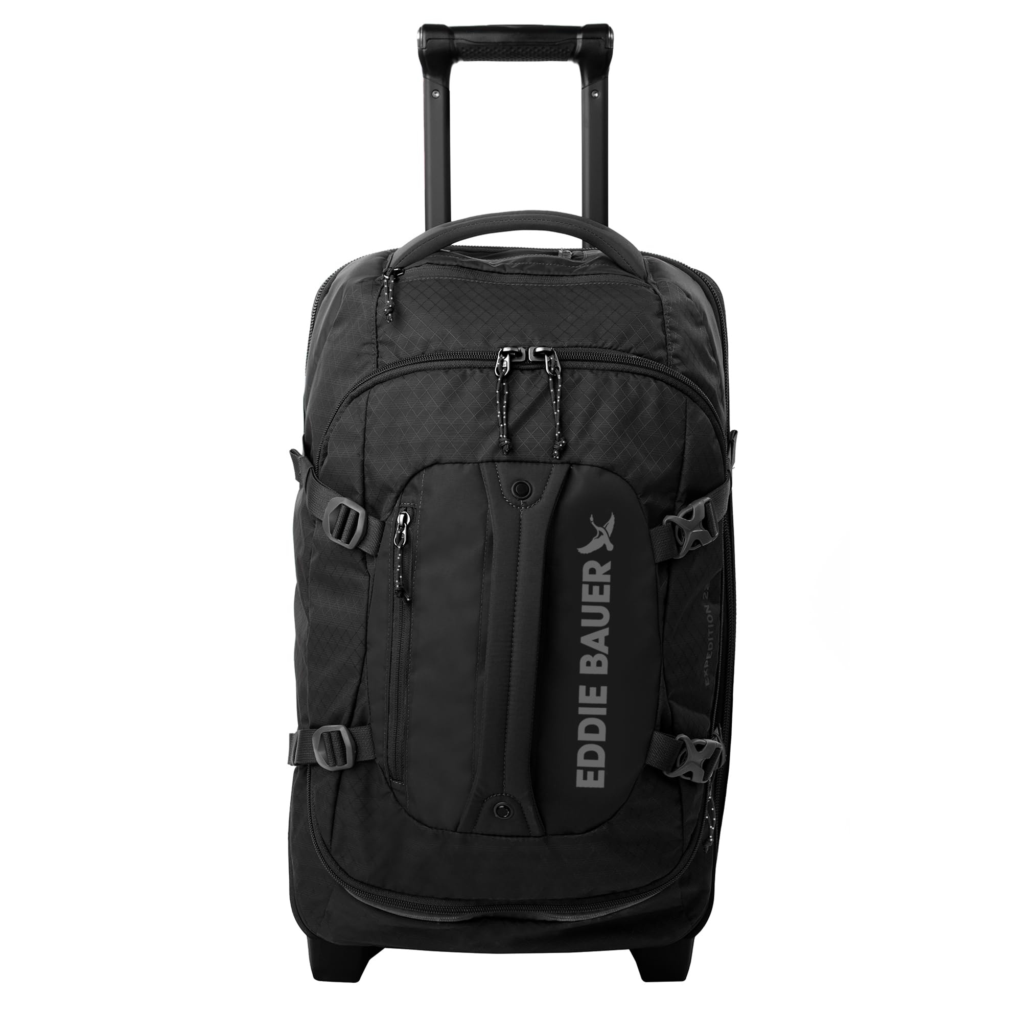 Eddie Bauer Expedition 22 Duffel Bag 2.0 - Lightweight Travel Luggage Made From Rugged Polycarbonate and Nylon, Black