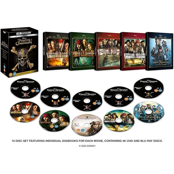 Amazon.com: Pirates of The Caribbean 1-5 UHD Box set [UHD + Blu