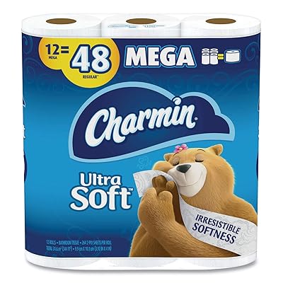 Charmin Ultra Soft Toilet Paper 12 Mega Rolls = 48 Regular Rolls