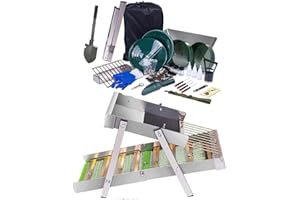 Yunseity Portable Sluice Box Kit, Aluminium Alloy River Prospecting Equipment, Efficient Gold Collection for Dredging with Ba