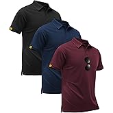 SECOOD 3 Pack Polo Shirts for Men Short Sleeve Moisture-Wicking Golf Shirts Athletic Casual Collared T-Shirt