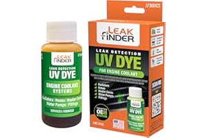 LEAKFINDER LF3001CS Automotive Engine Coolant Leak Detection Dye, Services Radiators, Hoses, Heater Cores, Water Pumps, 1oz U