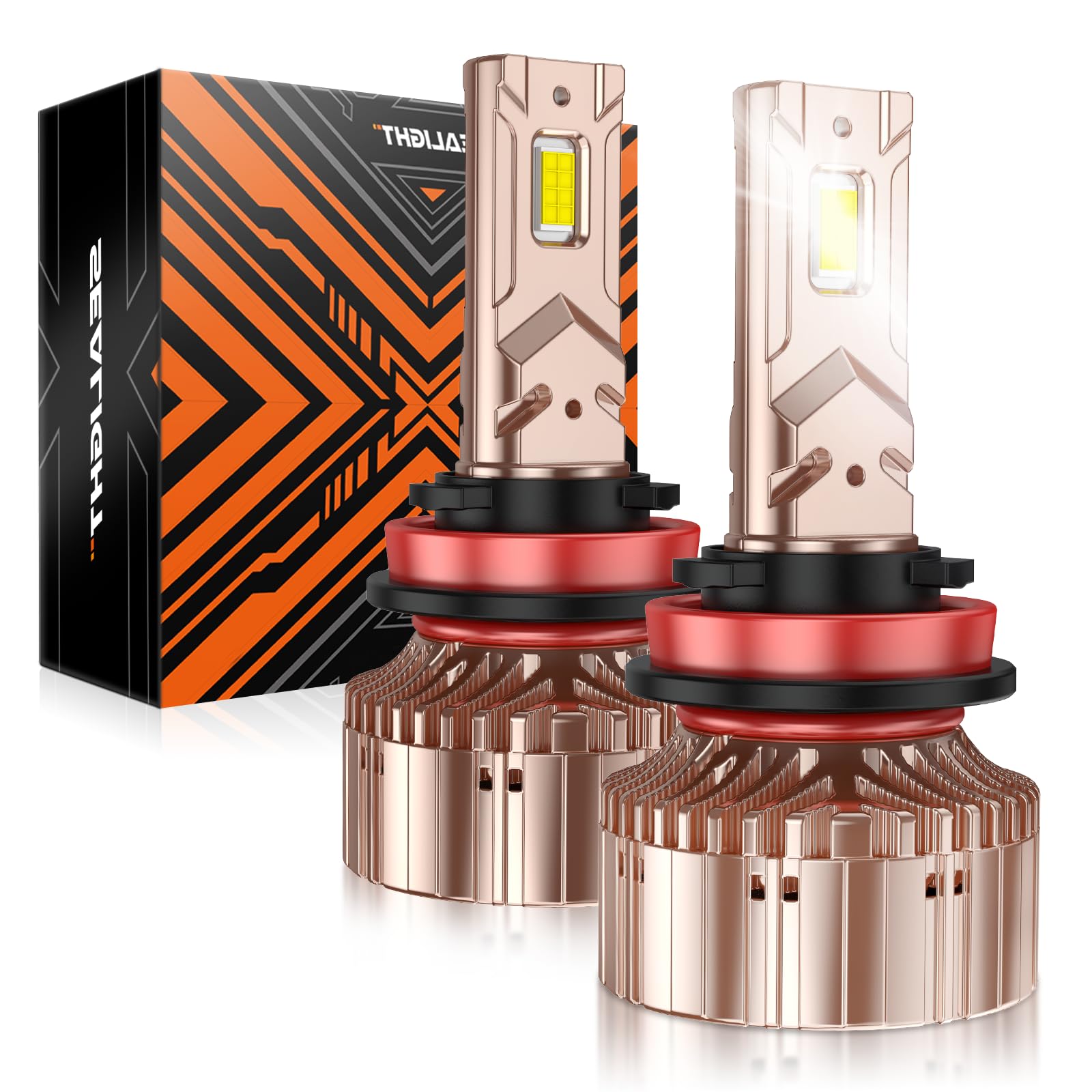 SEALIGHT H11/H8/H9 Bulbs 84,000LM 900% Brightness Light Bulbs, 6500K Cool White Bulbs with 25000RPM Fan, Plug and Play ATV/UTV, 10-Year Extended Lifespan IP68 Waterproof, Pack of 2