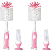 Multifunctional Cleaning Brush, Baby Bottle Brush, Bottle Brush Cleaner | Rotate The Suction Cup to Obtain The Small Bristle Brushes Set