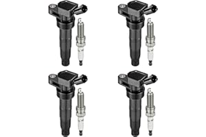 BDFHYK Ignition Coils UF611 and Iridium Spark Plug XP6203 Compatible with Hyundai Equus Genesis Sonata Tucson Kia Borrego K900 Optima Sorento V8 l4 2.4L 4.6L 5.0L Replaces C1667 5C1724 E1111 Set of 4