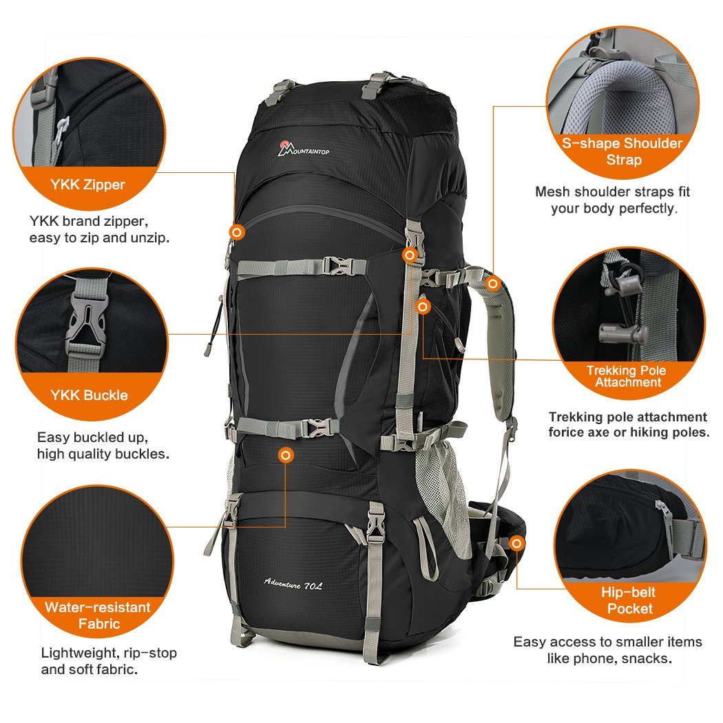 amazonbasics internal frame hiking backpack with rainfly