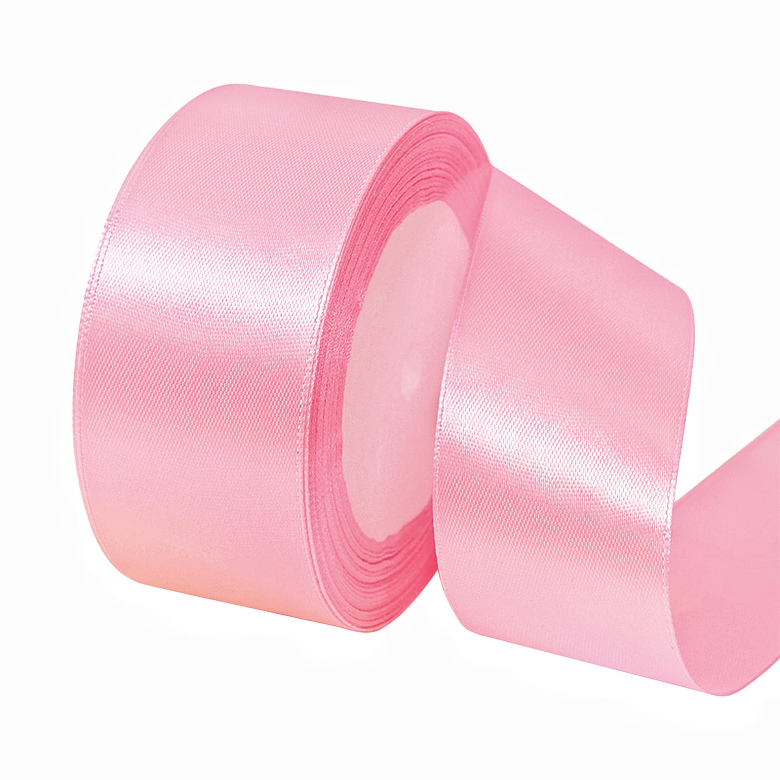 23m Wide Baby Pink Satin Ribbon 40mm for Wedding Car,Large Fabric Ribbon 1.5 Inch Car Ribbon Thick Baby Blue Ribbon for Crafting,Gift Wrapping,Wedding,Christmas,DIY,Hair Bows,Cake Decorations, 4CM