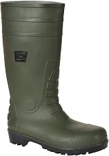 Portwest FW95 Mens Steel Toe Cap Safety Wellington Boots Green 39 Waterproof