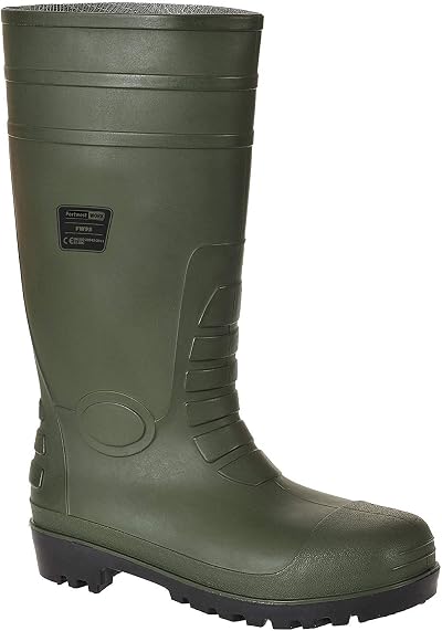 Portwest FW95 Mens Steel Toe Cap Safety Wellington Boots Green UK 47