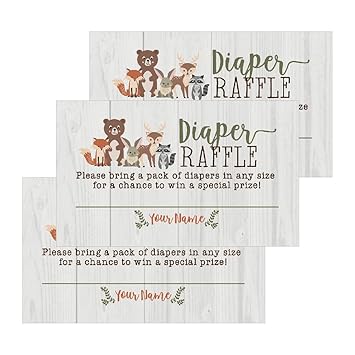 woodland diaper raffle tickets