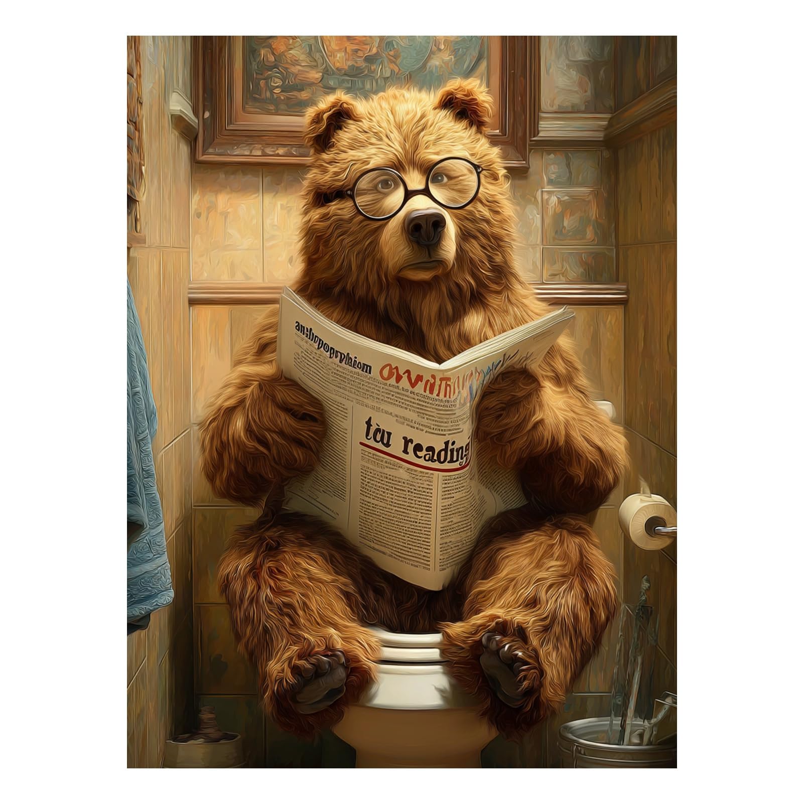 Mafenr Art Bear Paint by Numbers for Adults, Bear Paint by Numbers, Painting by Numbers Canvas for Gifts and Home Decorate 12x16 Inch/30x40 CM — image 1