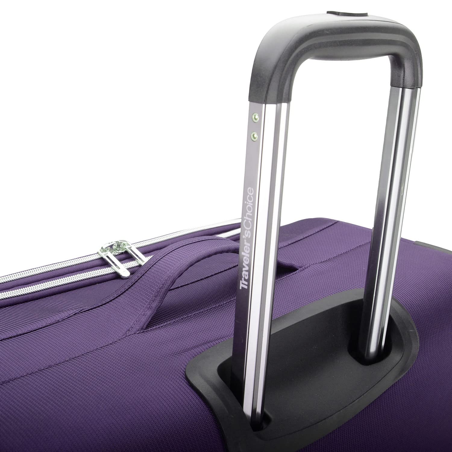 Traveler's Choice Lares Softside Expandable Luggage with Spinner Wheels, Purple, Checked 30-Inch