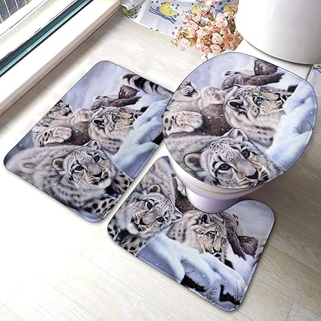 Juego de 3 alfombrillas de baño, 15.7 x 19.7 pulgadas, forma de U