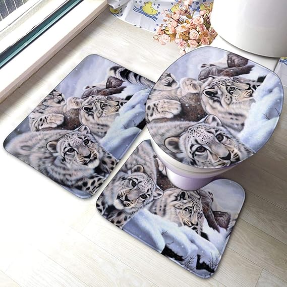 Juego de 3 alfombrillas de baño, 15.7 x 19.7 pulgadas, forma de U