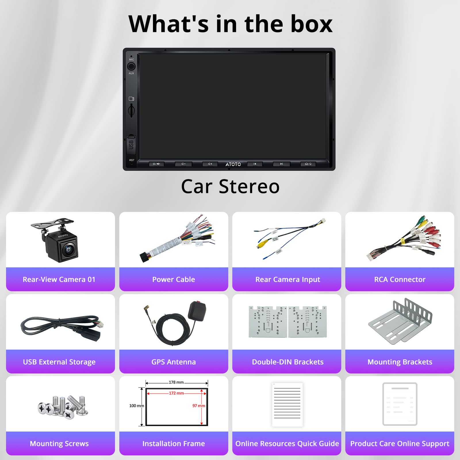 ATOTO A5L 7inch Android Double DIN Car Stereo, Wireless CarPlay & Android Auto, Wi-Fi/Bluetooth/USB Tethering, Car Radio 2G+32G, 24B-EQ DSP, Backup Camera, MirrorLink, FM/AM/GPS/SWC, A5LG2A7T-S01