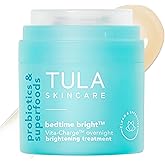 TULA Skin Care Bedtime - Bright Vita-Charge™ Overnight Brightening Treatment, Vitamin C & Niacinamide help Even Skin Tone & Texture, 1.7fl oz