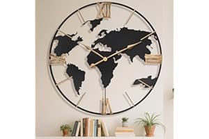 36 Inch Extra Large Wall Clock Oversized,Big Vintage Gold Roman Numeral Minimalist Aesthetic Metal Modern Decorative World Ma