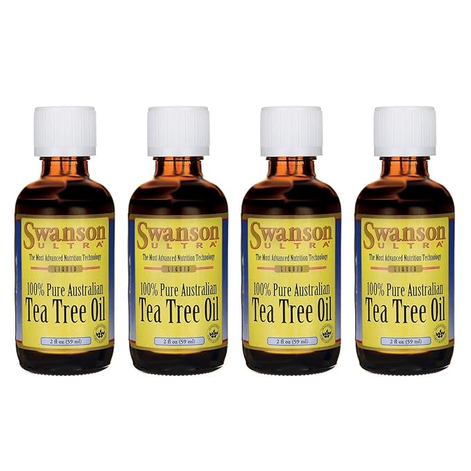 Swanson Tea Tree Oil 2 fl Ounce (59 ml) Liquid (4 Pack) Beauty