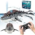 Mosasaurus Dinosaur Toys, Upgrade Remote Control Water Toy, Pool Toys for Kids Ages 4-8, RC Dino with Light and Spray Water for Swimming Bath Lake Ocean Christmas Birthday Gift
