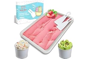 JAGE KITCHEN SUPPLY Extra Large Rolled Ice Cream Maker (14"x10") - Make Instant IceCream w/the Family - Manual Roll Your Own IceCream - Roll Ice Cream Tray