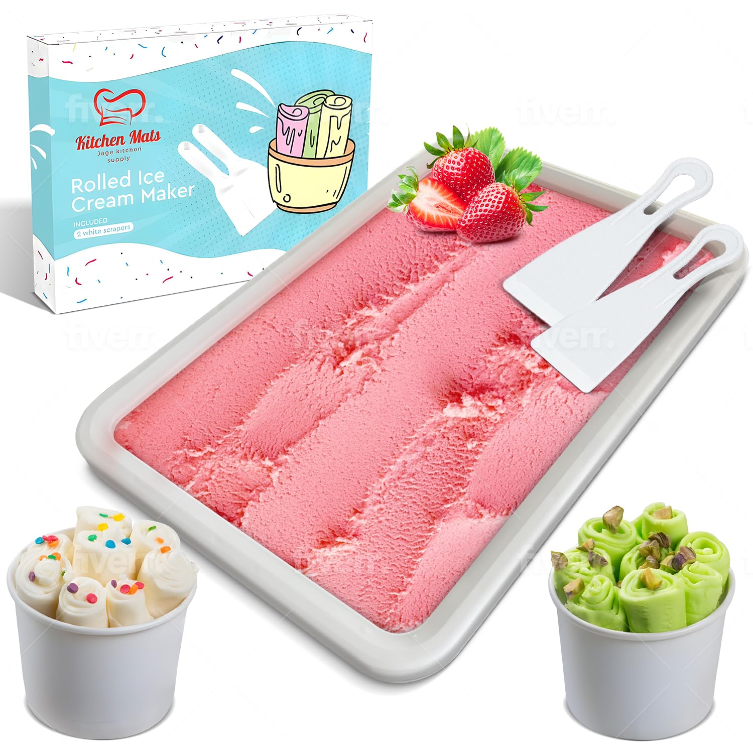 Photo 1 of Extra Large Rolled Ice Cream Maker (14"x10") - Make Instant IceCream w/the Family - Manual Roll Your Own IceCream - Roll Ice Cream Tray