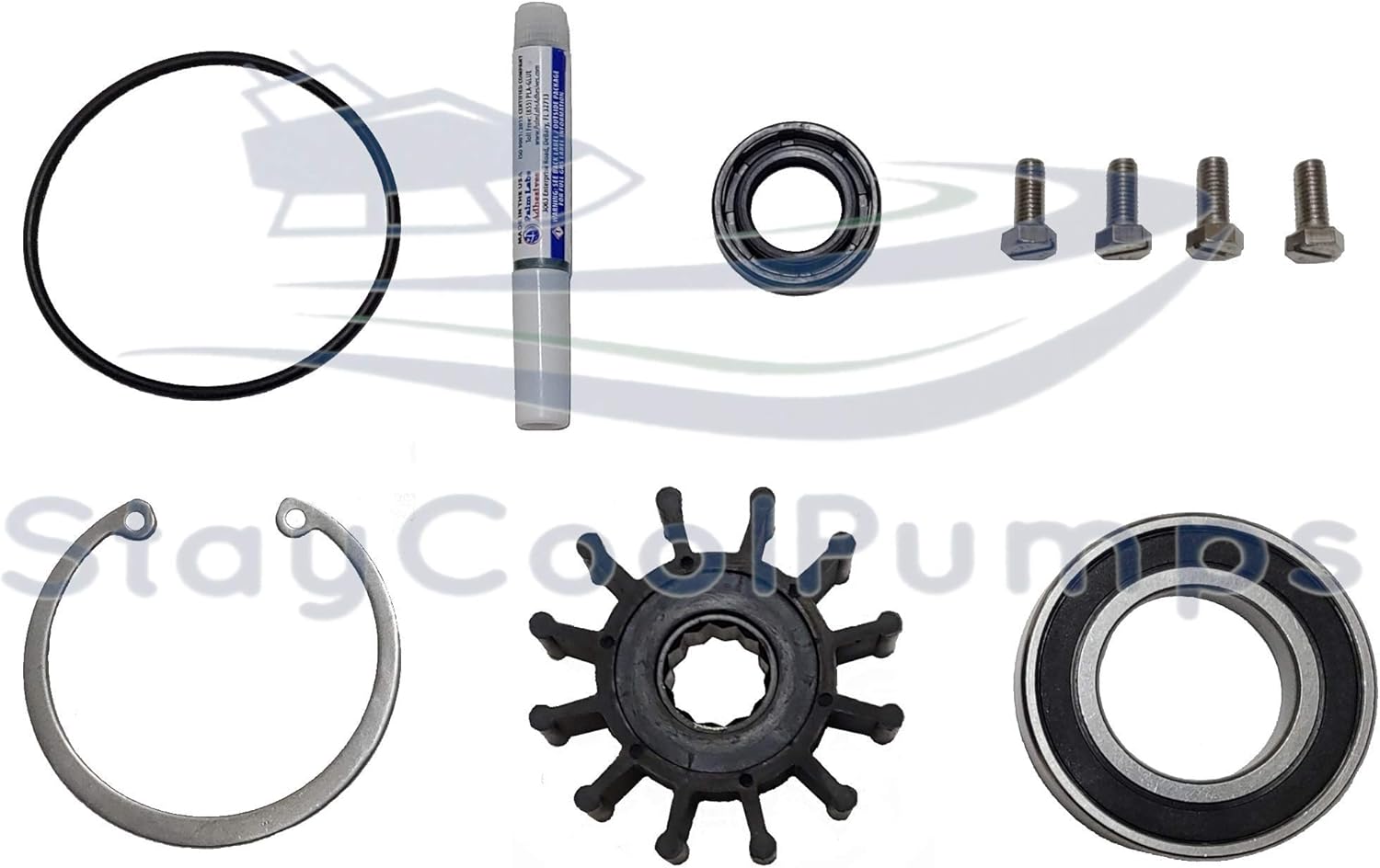 Volvo Penta Sea Water Pump Rebuild Kit 21213660 21214599 21214596 21951348