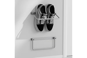 i frmmy Foldable Wall-Mounted Shoe Rack- Aluminum Hanging Shoe Organizer, Efficient Holder and Storage Rack for Various Shoes, Door Shoe Hangers- 2 Packs