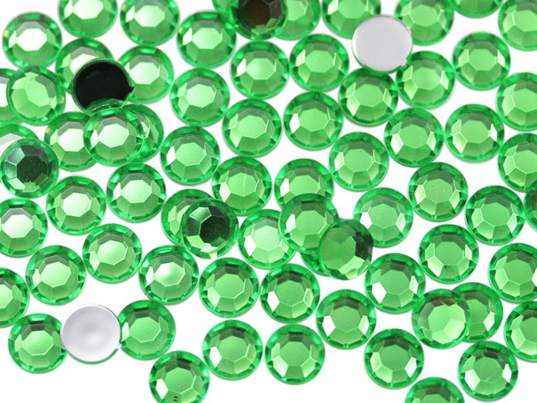Allstarco 1000PCS 4.5-5mm SS20 Green Peridot .PD2 Acrylic Flat Back Rhinestones for Jewelry Making and Face Painting Card Making Embelishments Plastic Crafts Gems — image 1