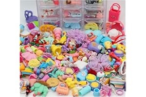 ZAEBMTUYT Cute Accessories Compatible with lps Pets, Random 25pcs Hat Scarf Jacket Dress Bow Skirt Clothes Collar Foof and Drink Toy Accessories fit lps Cats and Dogs Pet Figures