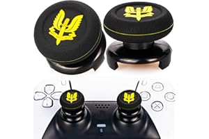 Playrealm FPS Thumbstick Extender & Printing Rubber Silicone Grip Cover 2 Sets for PS5 Dualsenese & PS4 Controller (SAS Who Dares Wins)