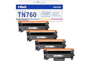 (New Chip) TN760 Compatible Toner Cartridges Replacement for TN760 TN-760 TN730 Toner Work with DCP-L2550DW HL-L2350DW MFC-L2