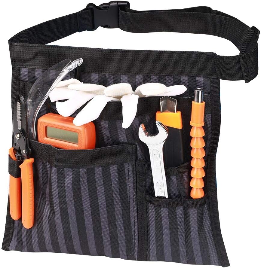 Tool Apron，Tool Belt Pouch，Small Pocket Tool Bag with Adjustable Nylon