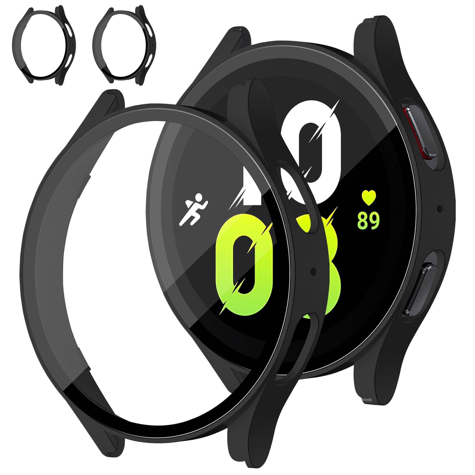 Photo 1 of 2 Pack Case With Tempered Glass for Samsung Galaxy Watch 5/4/FE Screen Protector 44mm Women Men,Hard PC Overall Protection Scratch-Resistant Cover for Samsung Galaxy Watch 5/4/FE Case 40mm Accessories