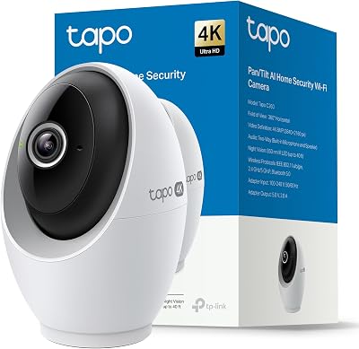 C260 - Câmera de vigilância WiFi interna, Segurança doméstica, 4K 8MP 360°, Deteção de IA, Gravação local / em nuvem, privacidade física, Zoom de 18x, Rastreamento, Áudio bidirecional, microSD