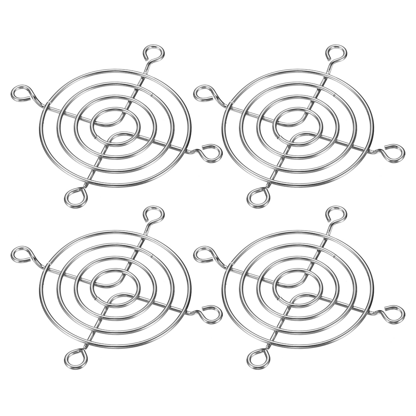 PATIKIL 60mm Fan Finger Grill, 4 Pack 304 Stainless Steel Grill Protector Guard Fan Protective Cover for 60x60mm Fans for Equipment Computer DIY, Silver