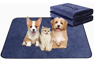 Qeils Washable Pee Pads for Dogs Whelping Reusable Puppy Pads (2-Pack) 36"x41"Absorbent Leakproof Mat Puppy Litter Box, Potty, Home Travel or Crate Training Dog Wee Wee Pads