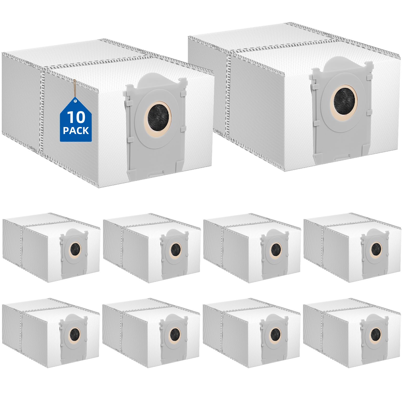 Photo 1 of 10 Pack Dust Bags Replacement for ECOVACS DEEBOT X8 PRO OMNI /X9 PRO OMNI /T50 Pro OMNI /T50 MAX PRO OMNI /T80 OMNI Vacuum Robot Station,4L Activated Carbon Bags Replacement Vacuum Station Accessories