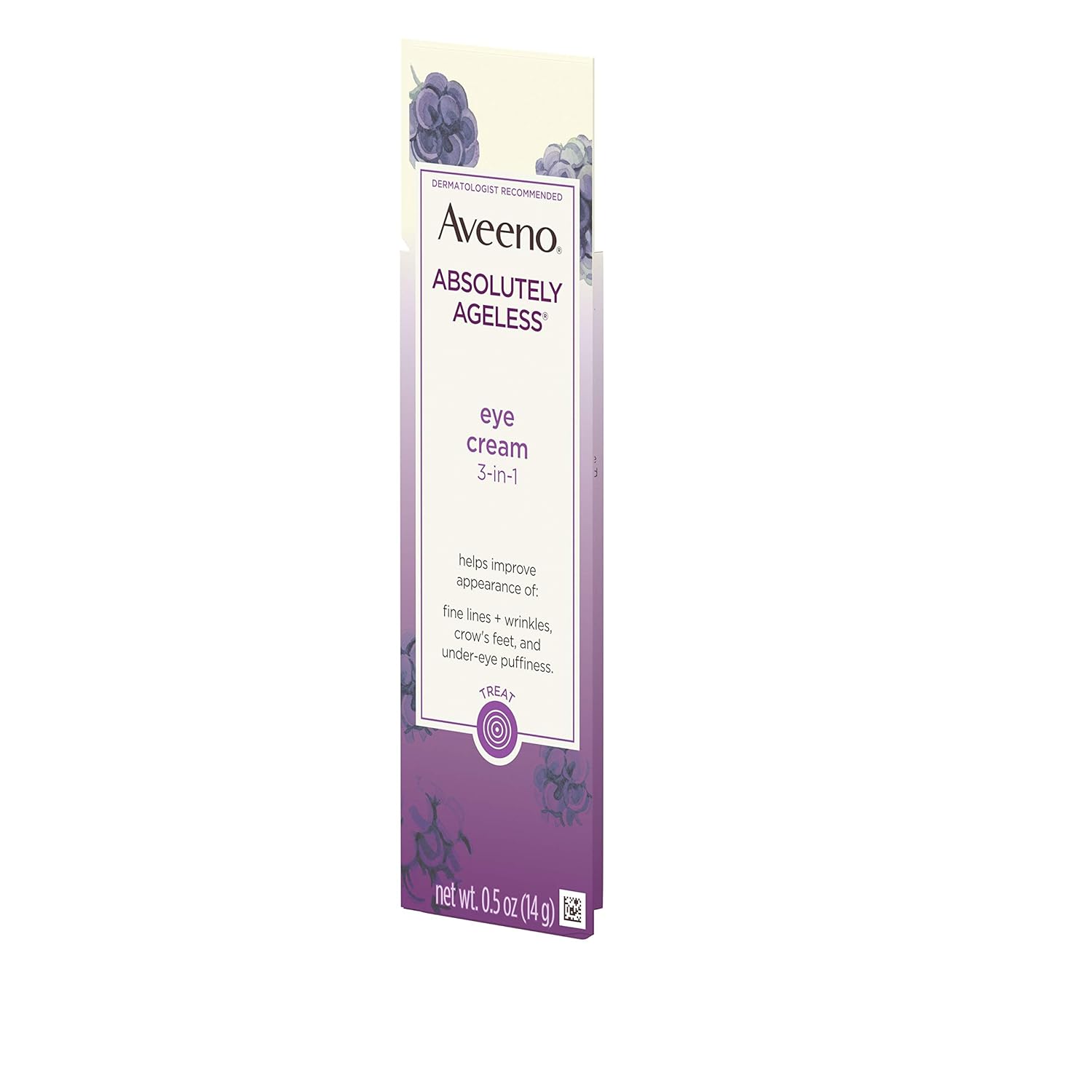 Aveeno Absolutely Ageless 3-in-1 Anti-Wrinkle Eye Cream for Fine Lines & Wrinkles, Crows Feet, & Under-Eye Puffiness, Antioxidant Blackberry Complex, Hypoallergenic, Non-Greasy, 0.5 oz: Beauty