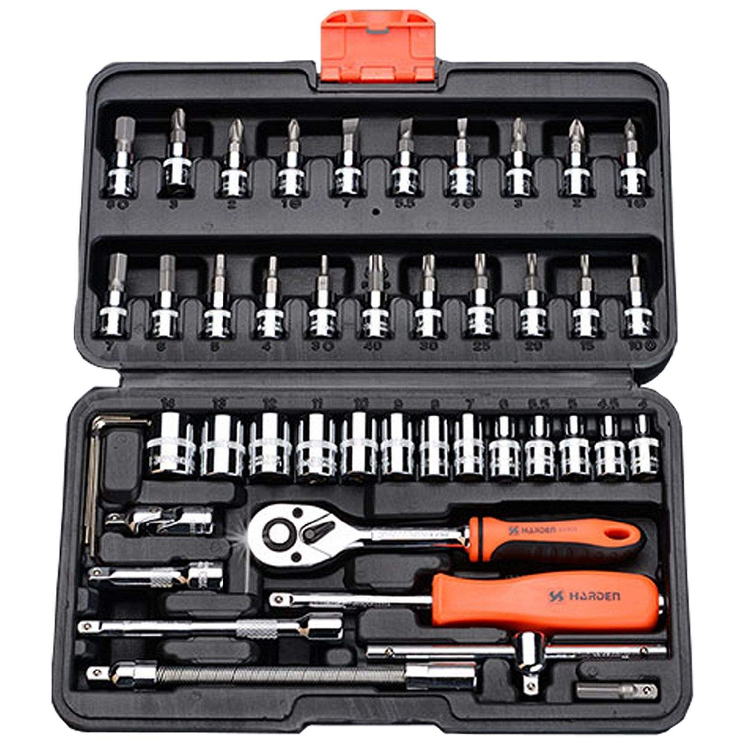 HARDEN Professional Socket Set 1/4" 46 pcs 72 Teeth Ratchet (HAR 510346)