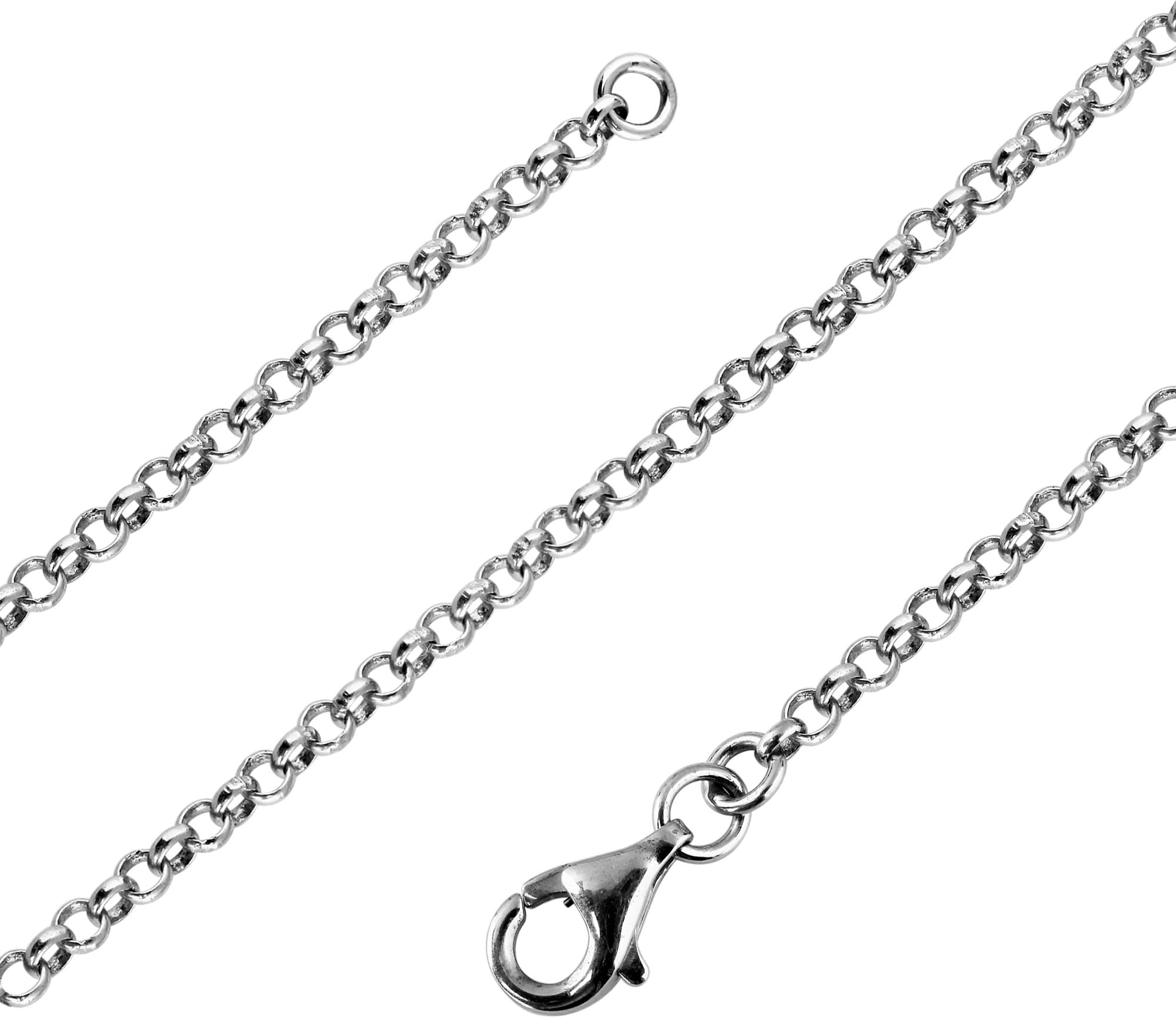 Avesano fine belcher chain, 2.7 mm in 925 sterling silver with lobster clasp, jewellery, women’s necklace, silver necklace without pendant, length 42 cm - 100 cm, 101012-0