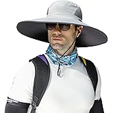 Leotruny Men Wide Brim Sun Hats UPF50+ Waterproof Breathable Bucket Hat for Fishing, Hiking, Camping